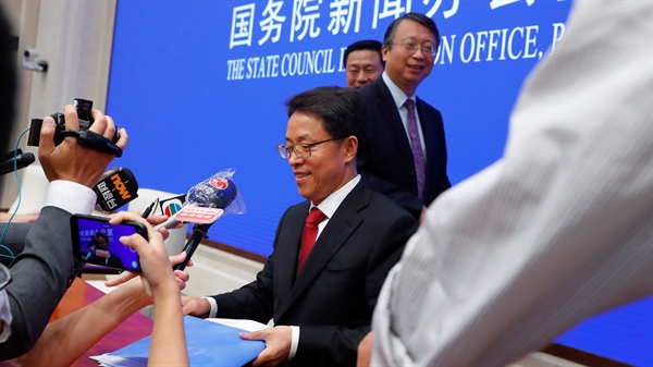 Ông Zhang Xiaoming - phó giám đốc điều hành của Văn phòng Quan hệ Hồng Kông và Ma Cao Bắc Kinh có thể là một trong những quan chức bị Mỹ xem xét xử phạt vì phá hoại quyền tự trị của Hồng Kông. Nguồn ảnh: Reuters.