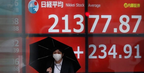 Chỉ số Nikkei của Nhật cũng tăng trong khi cổ phiếu Trung Quốc bắt đầu yếu hơn với chỉ số blue-chip CSI300 giảm 0,7%. Nguồn ảnh: Reuters.
