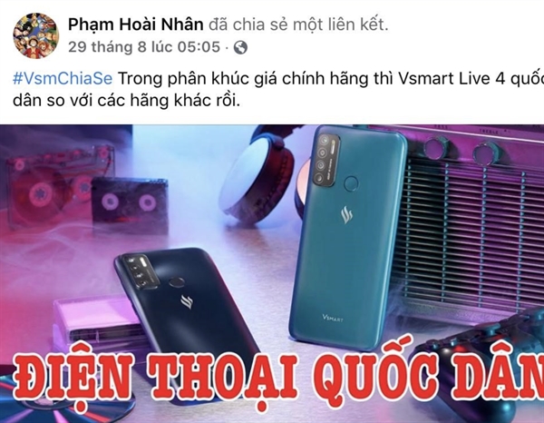 Người dùng ưu ái gọi Vsmart Live 4 là smartphone quốc dân.