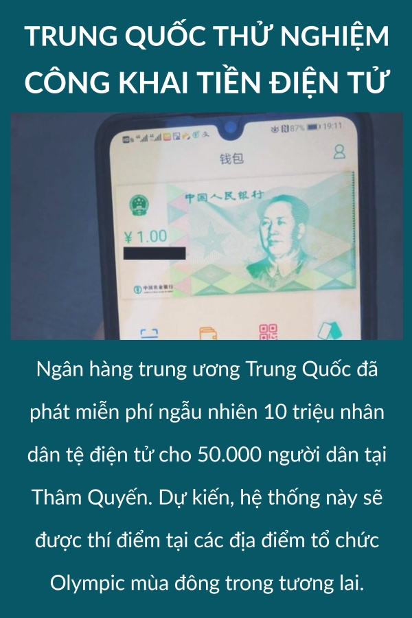 Trung Quoc thu nghiem cong khai tien dien tu, 130 quoc gia da dong y ap thue cac dai gia cong nghe