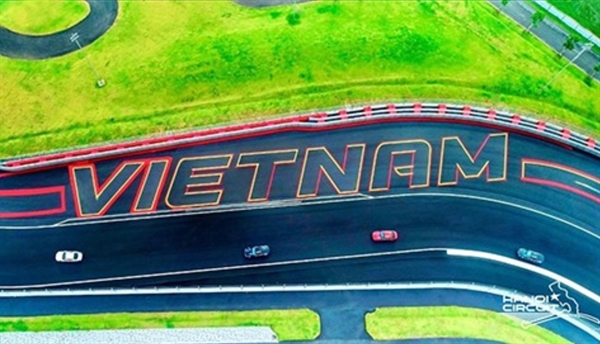 A corner of Formula 1 racetrack in Hanoi