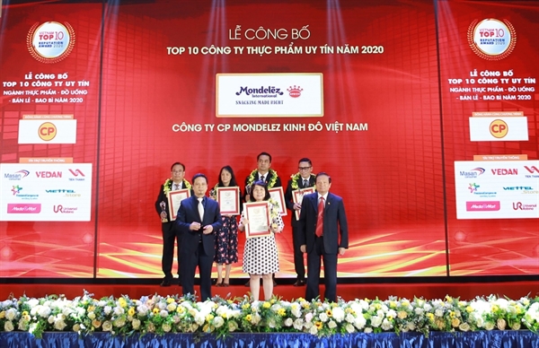 Mondelez Kinh Đô đã có 2 năm liên tiếp được vinh danh tại Top 10 công ty thực phẩm và đồ uống uy tín tại Việt Nam.