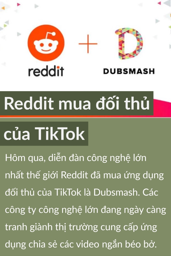 Facebook ra app lam nhac, Reddit mua doi thu cua TikTok