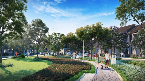 Chủ đầu tư thiết kế công viên nội khu rộng khoảng 2.000 m2 dành riêng cho cư dân Topaz Town.