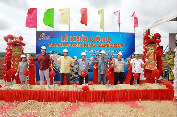 Lễ khởi công dự án Trang trại heo thịt ứng dụng công nghệ cao tại xã Long Hà, huyện Phú Riềng, tỉnh Bình Phước tháng 10/2020.