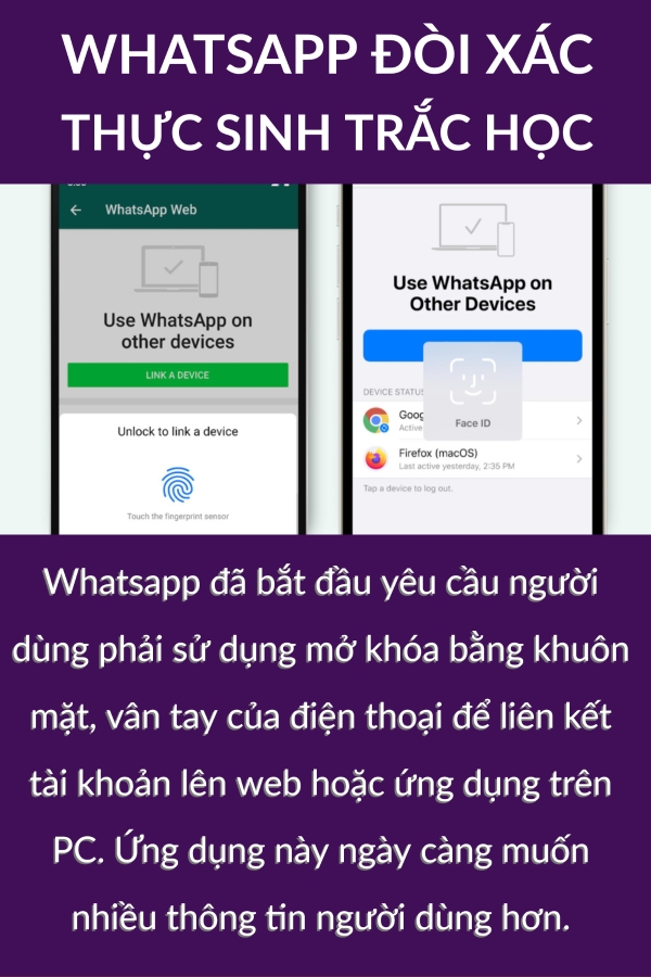 Whatsapp doi xac thuc sinh trac hoc, 4,66 ty nguoi da co internet