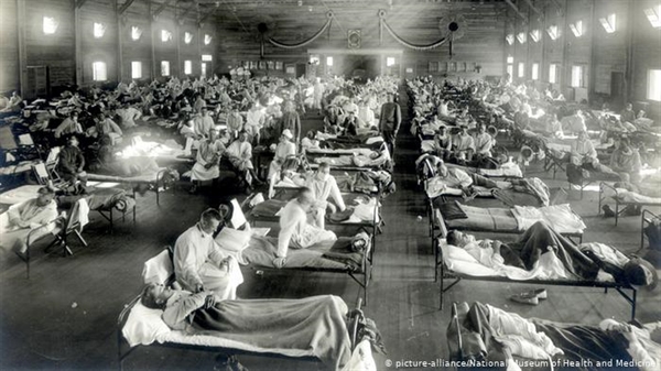 Các đại dịch tàn phá không biết bao nhiêu mà kể, sau đó giảm dần, như dịch cúm Tây Ban Nha đã làm sau khi giết chết từ 50 đến 100 triệu người. Ảnh: National Museum of Health and Medicine.