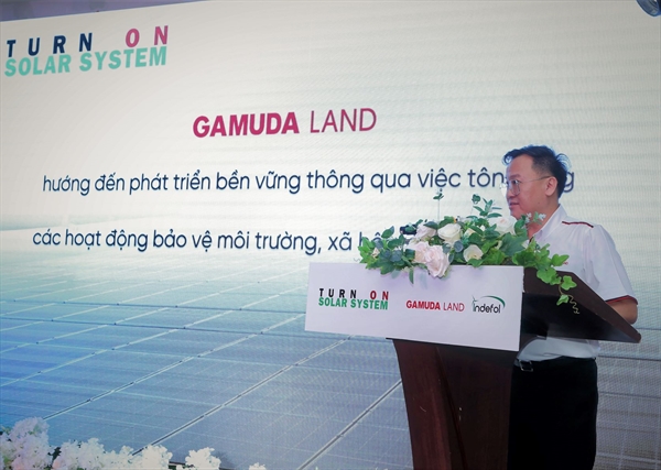 Ông Angus Liew, Tổng giám đốc Gamuda Land (HCMC) phát biểu tại lễ kích hoạt.
