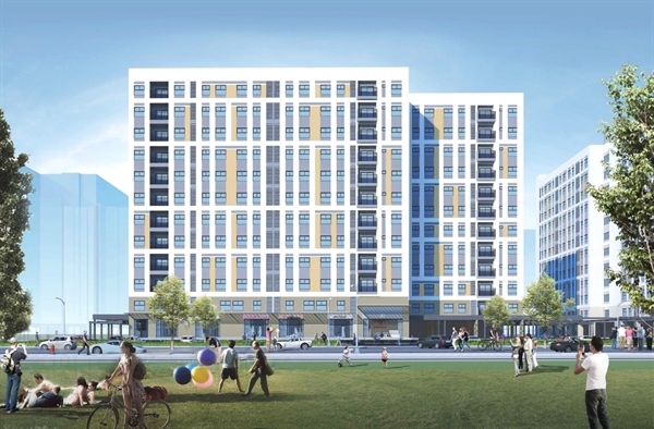 Artist impression of the EHome Southgate apartment building 