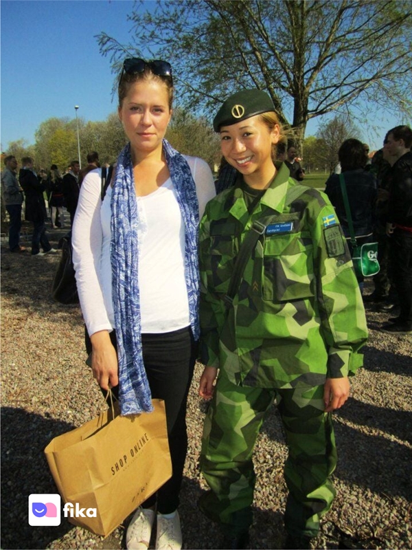 She did military service when she was 19. Photo courtesy of Denise Sandquist/Fika