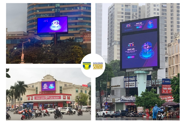 Hình ảnh của Internet Expo 2021 trên hệ thống màn hình LED của Goldsun Media Group.
