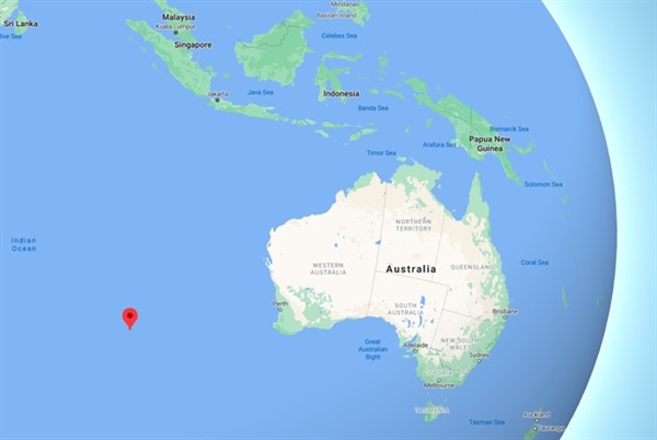 Vị trí chấm đỏ được tin là nơi MH370 rơi xuống. Ảnh: Google Maps.
