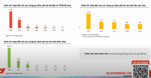 Quỹ đất là một trong những thông số quan trọng mà nhà đầu tư cần quan tâm khi đầu tư nhóm ngành bất động sản. Ảnh chụp màn hình.