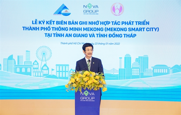 Ông Bùi Thành Nhơn – Chủ tịch HĐQT NovaGroup phát biểu tại sự kiện