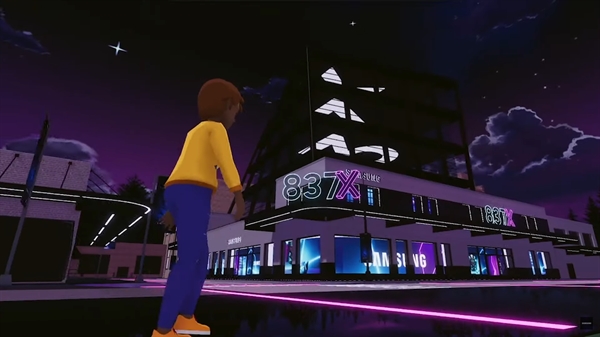 Sự kiện ra mắt điện thoại mới của Samsung trên Metaverse đã đi theo hướng không ai ngờ Tòa nhà 837X của Samsung trên Decentraland. Ảnh: Samsung.
