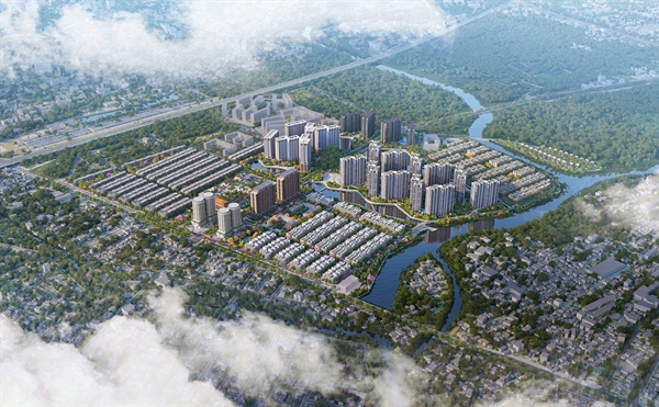 Quy hoạch tổng thể của Khu đô thị The Global City rộng 117,4 ha tại TP. Thủ Đức. Ảnh: Foster+Partners.