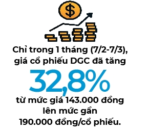 Chi trong 1 thang, gia co phieu DGC da tang hon 32,8%