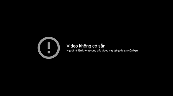 Đường link dẫn đến MV của ca sĩ Sơn Tùng cho thấy Video hiện đang bị chặn theo quốc giaa.