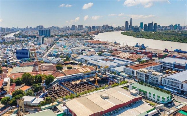 Khu vực quận 7 nơi cảng Tân Thuận sắp được di dời để xây dựng cầu Thủ Thiêm 4