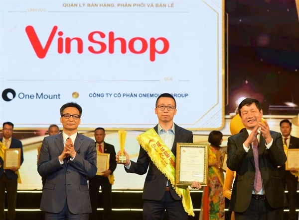 One Mount từng giành giải thưởng hạng mục cao nhất tại Sao Khuê 2022 với ứng dụng VinShop.