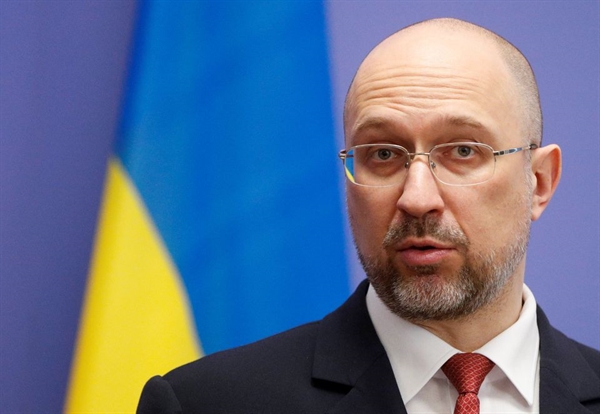Thủ tướng Ukraine, ông Denys Shmygal, phát biểu trong một cuộc họp báo tại Kyiv, Ukraine, tháng 2 năm 2022. Ảnh: Reuters.