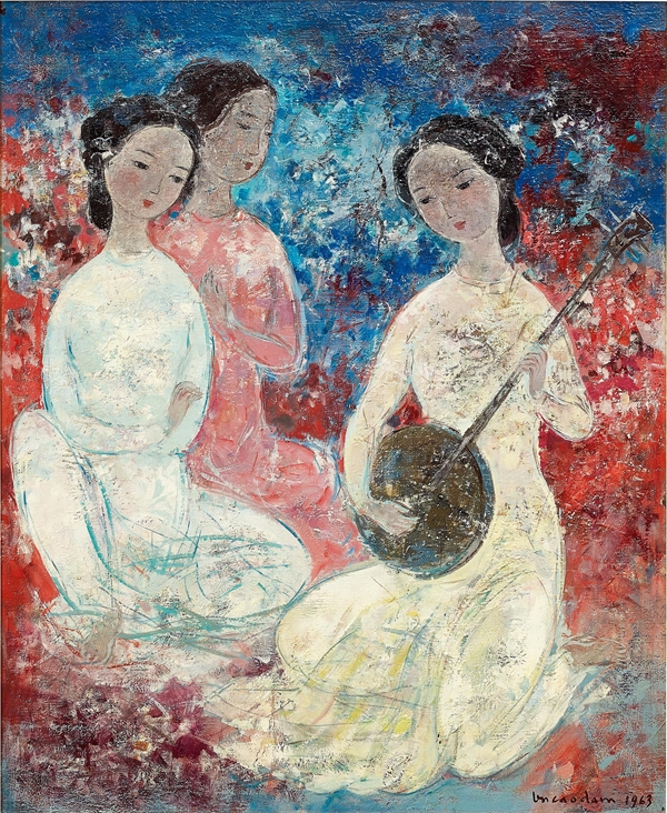 Nhạc công, Vũ Cao Đàm, sơn dầu trên toan, 1963