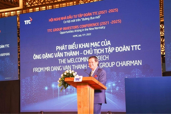 Ông Đặng Văn Thành, Chủ tịch Tập đoàn TTC phát biểu khai mạc Hội nghị.