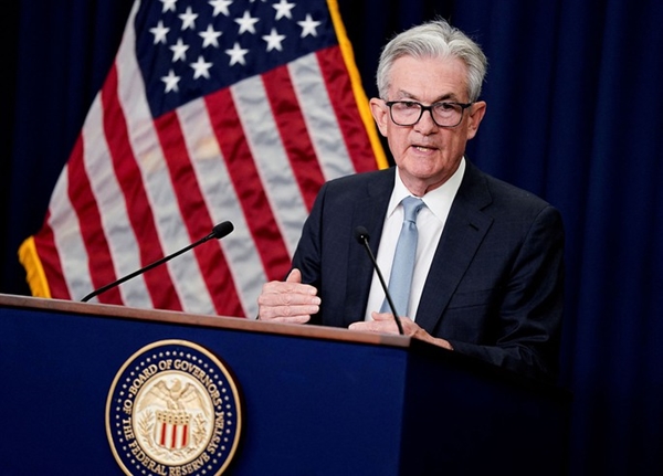 Chủ tịch Cục Dự trữ Liên bang Mỹ (FED) Jerome Powell tại cuộc họp báo hôm 15-6Ảnh: Reuters