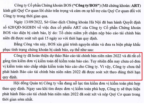 Co phieu vao dien canh bao, Chung khoan BOS van 'loay hoay' tim kiem toan