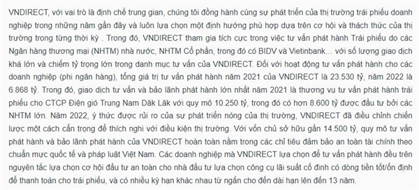 Trích thông cáo của VNDirect. 