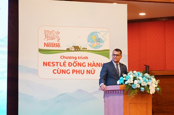 Ông Binu Jacob, Tổng Giám đốc Nestlé Việt Nam chia sẻ tại Lễ ký kết