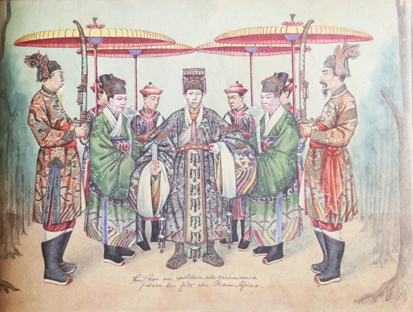 tranh Đại Nam hoàng đế tế phục Nam Giao (Hoàng đế nước Nam với lễ phục tế Nam Giao)