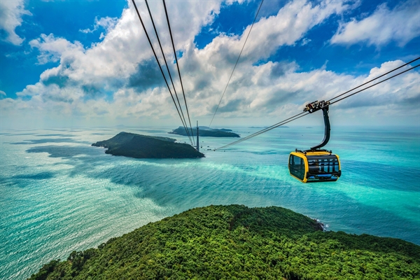 Cáp treo Hòn Thơm dài nhất thế giới ở Nam đảo Phú Quốc.