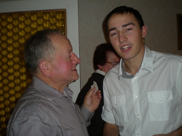 Paweł Górski is seen while celebrating Christmas with his grandfather.