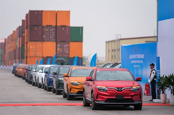 VinFast shipped its first vehicles from Haiphong, Vietnam, to California on Nov. 25. Photo by Linh Pham/Bloomberg.