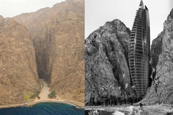 Một khách sạn dự kiến được xây dựng bên bờ biển. Ảnh: Iman Al-Dabbagh.