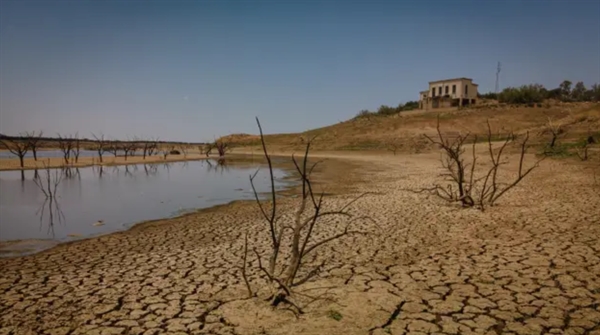 Một khung cảnh đầm lầy gần như trống trơn, ít ai biết nơi này từng cung cấp nước cho làng Fuente Obejuna ở Cordoba, Tây Ban Nha. (Nguồn: CNBC).
