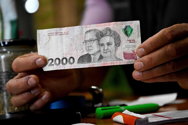 Đồng tiền peso của Argentina mất 50% giá trị trong 12 tháng qua. Ảnh: AFP.