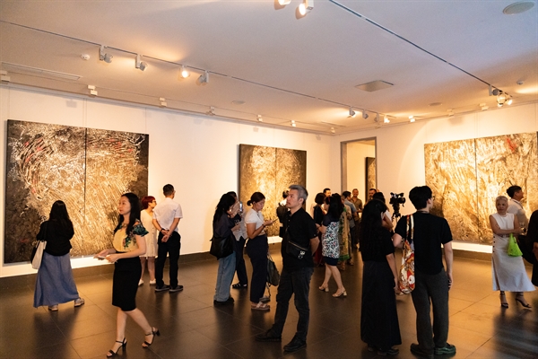Visitors to the exhibition