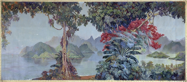 Jean-Louis Paguenaud, Vịnh Hạ Long, Sơn dầu trên canvas, 1934, 513 x 203 x 6 cm