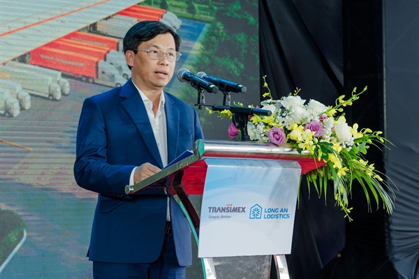 Ông Lê Trường Chinh, Trưởng Ban Quản lý Khu kinh tế tỉnh Long An phát biểu tại buổi lễ khánh thành giai đoạn 1 kho lạnh Long An