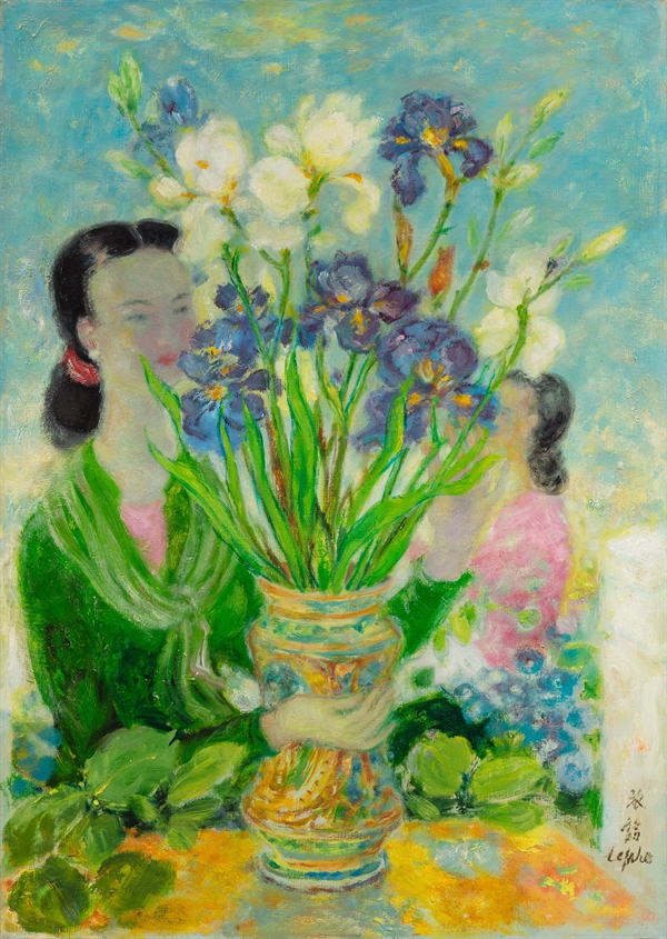 Bức La mère et l’enfant của họa sĩ Lê Phổ tại triển lãm