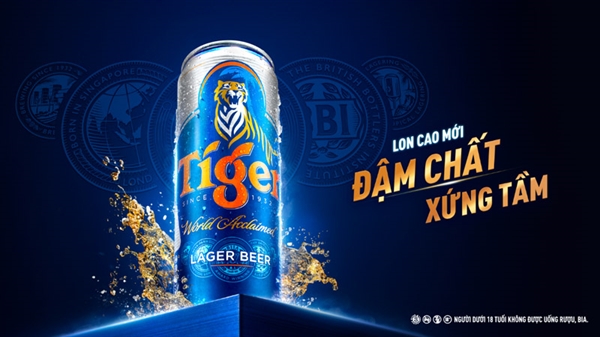 Tiger lon cao mới là biểu tượng cho tinh thần không ngừng sáng tạo và đổi mới của Tiger Beer.