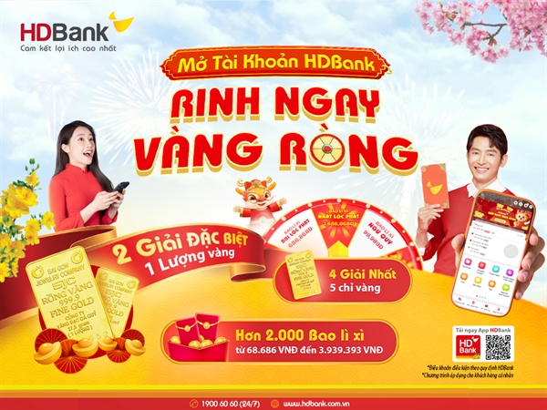 Hon 100 khach hang trung vang va hang trieu dong khi mo tai khoan HDBank