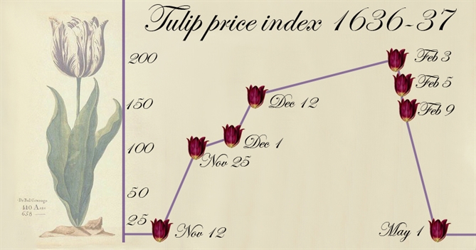 Hình ảnh minh họa về cơn sốt hoa tulip trong lịch sử. Ảnh: Historydefined