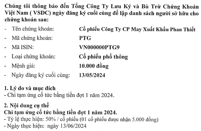 Mot cong ty sap tra co tuc bang tien gap 10 lan thi gia