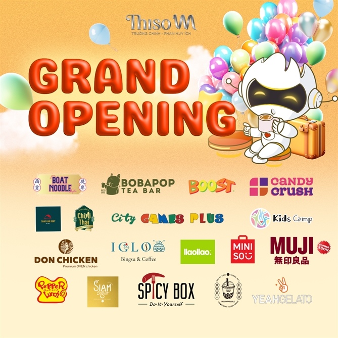 Nhiều thương hiệu hàng đầu gia nhập tại Thiso Mall Trường Chinh – Phan Huy Ích.