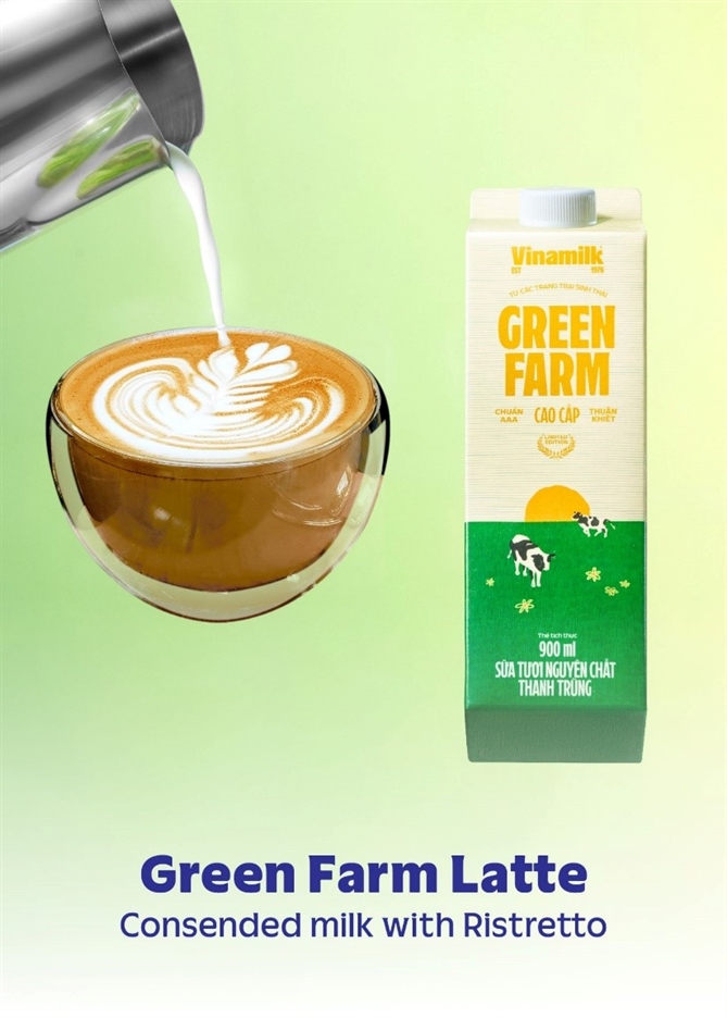 Sữa tươi thanh trùng Vinamilk Green Farm được các barista đánh giá cao về độ béo, thơm và khả năng tạo bọt sánh mịn