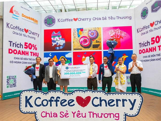 Thương hiệu cà phê K Coffee Phuc Sinh trao tặng 200 triệu đồng cho Quỹ bảo trợ xã hội của Bệnh viện Nhi đồng 2 TP.HCM.