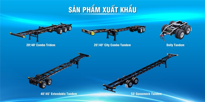 Sản phẩm sơ mi rơ moóc xuất khẩu của Thaco Trailers.